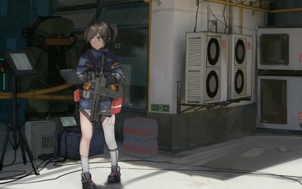 Anime Original Soldier Rifle HD Wallpaper | Background Image