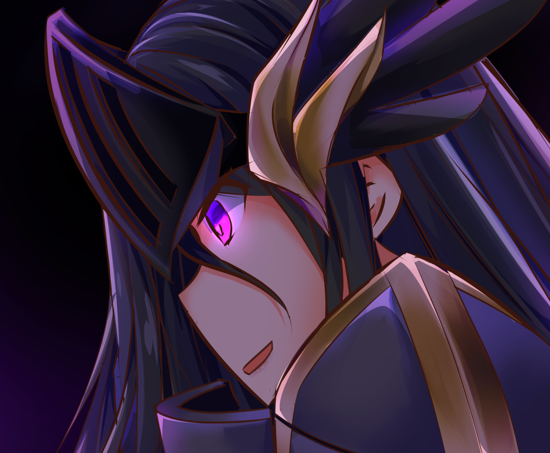 Download Purple Eyes Black Hair Anime Original HD Wallpaper by ragnaveldt