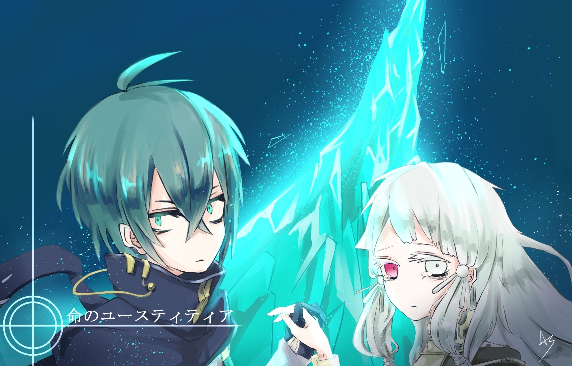 Download White Eyes Red Eyes Green Eyes White Hair Green Hair Anime Original HD Wallpaper by 染赤