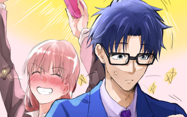 Narumi Momose Hirotaka Nifuji Anime Wotaku ni Koi wa Muzukashii HD Desktop Wallpaper | Background Image