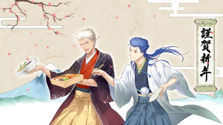 EMIYA blue hair Cu Chulainn Archer (Fate/Stay Night) Lancer (Fate/Stay Night) Anime Fate/Stay Night: Unlimited Blade Works HD Desktop Wallpaper | Background Image