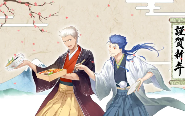 EMIYA blue hair Cu Chulainn Archer (Fate/Stay Night) Lancer (Fate/Stay Night) Anime Fate/Stay Night: Unlimited Blade Works HD Desktop Wallpaper | Background Image