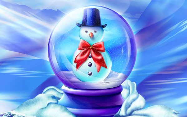 Holiday Christmas Snow Globe Snowman HD Wallpaper | Background Image