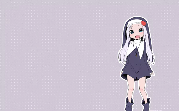 Maria Takayama (Boku wa Tomodachi ga Sukunai) chibi character on a pale lavender dotted background, HD PC desktop wallpaper and background