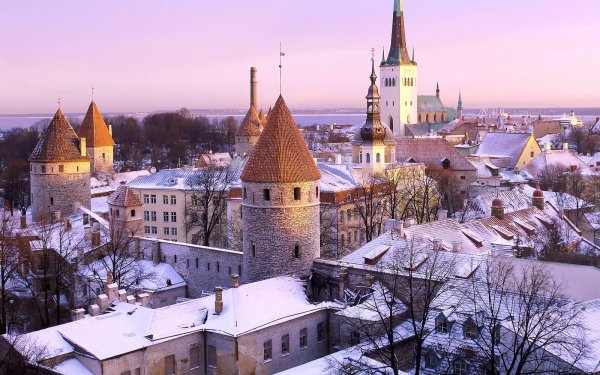 Man Made Tallinn Cities Estonia Winter HD Wallpaper | Background Image