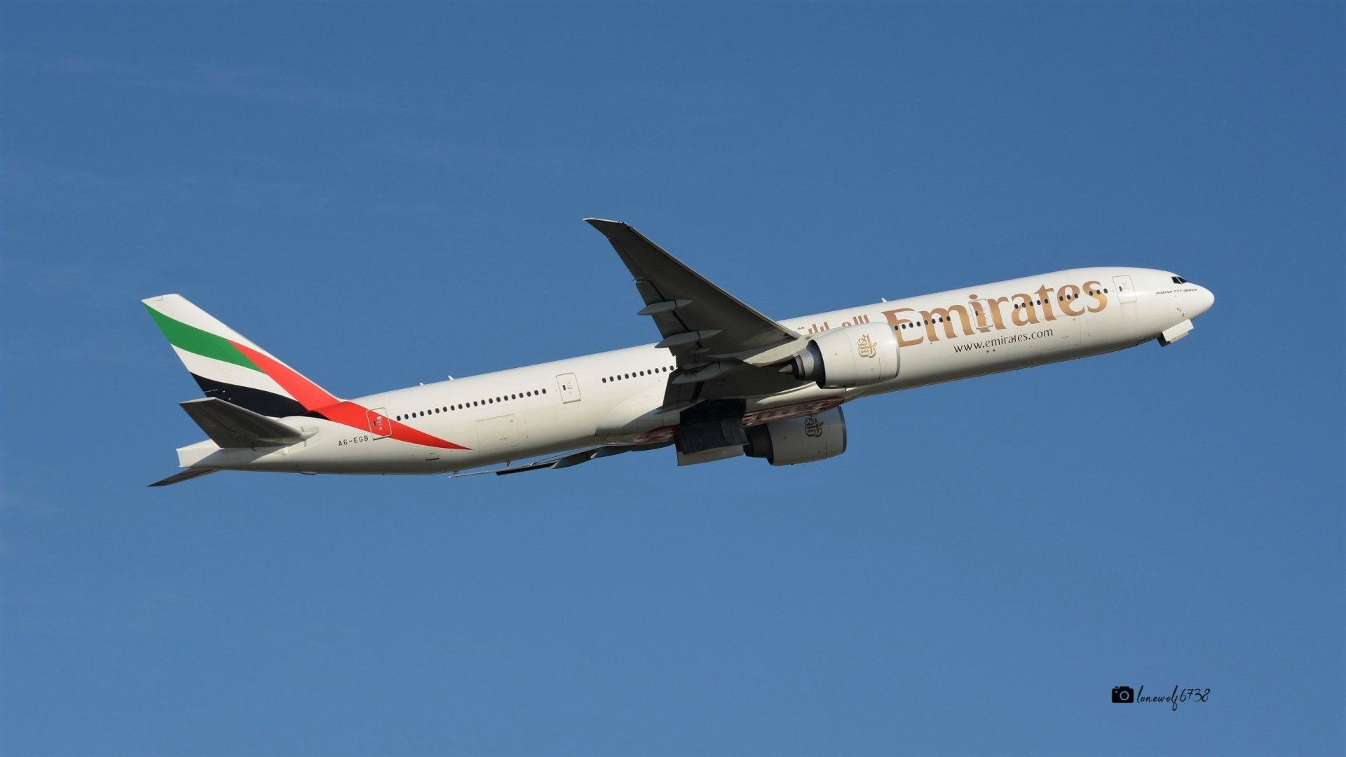 A6-EGB Boeing 777-300 ER Emirates, Over Sydney Airport by lonewolf6738