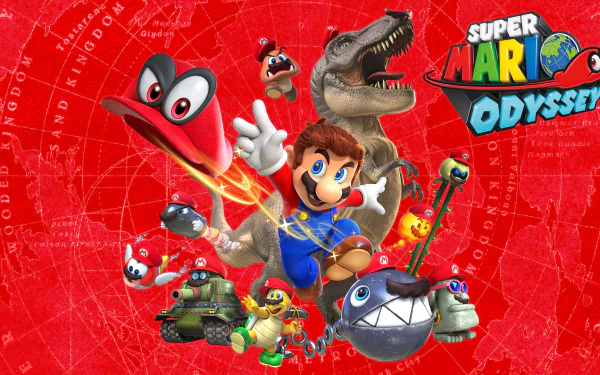 Cappy (Mario) Mario video game Super Mario Odyssey HD Desktop Wallpaper | Background Image