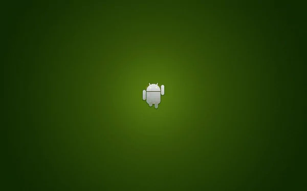 HD desktop wallpaper featuring a green background with a centered white Android logo icon, representing technology and Android branding.