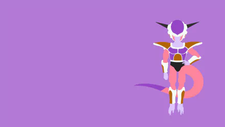 Minimalist 4K Ultra HD PC desktop wallpaper featuring Frieza from Dragon Ball Z in a purple-themed anime style.