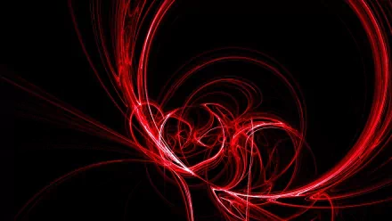 Abstract red swirling light patterns on a black background, designed as an HD PC desktop wallpaper and background.