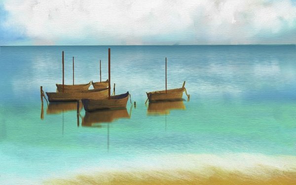 Artistic Painting Boat HD Wallpaper | Background Image