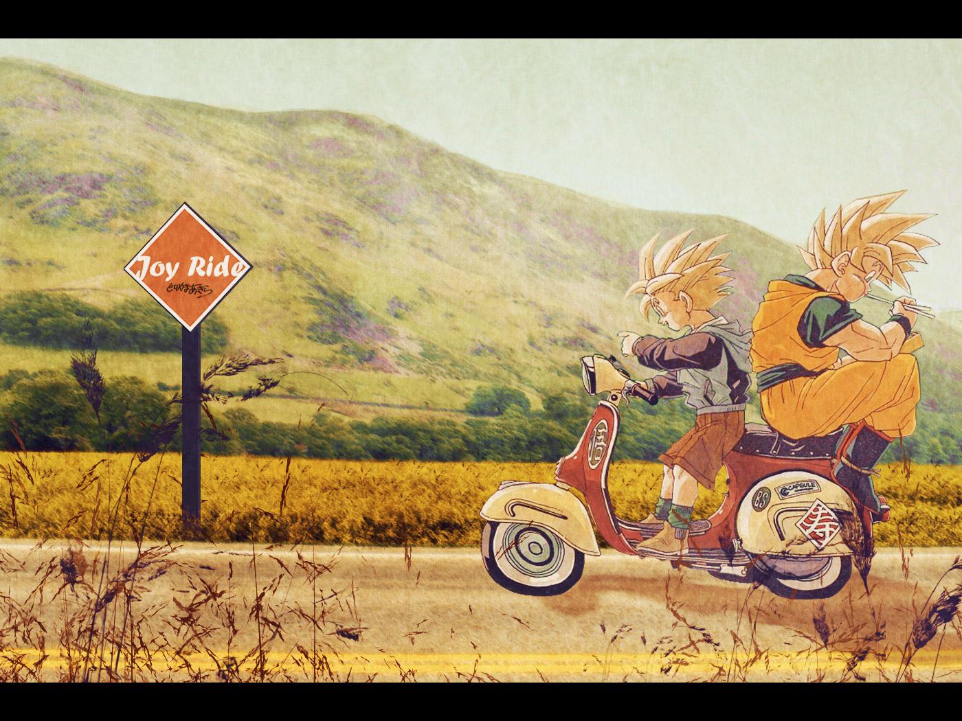 Goku and Gohan from Dragon Ball in a high-resolution desktop wallpaper.