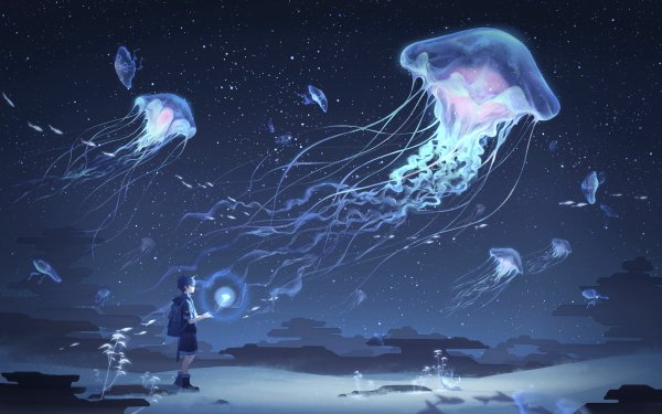 Anime Original Jellyfish HD Wallpaper | Background Image