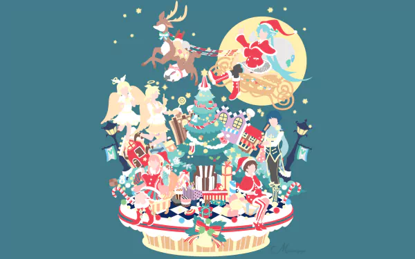 Kaito (Vocaloid) Sakine Meiko Len Kagamine Rin Kagamine Luka Megurine Hatsune Miku Anime Vocaloid HD Desktop Wallpaper | Background Image