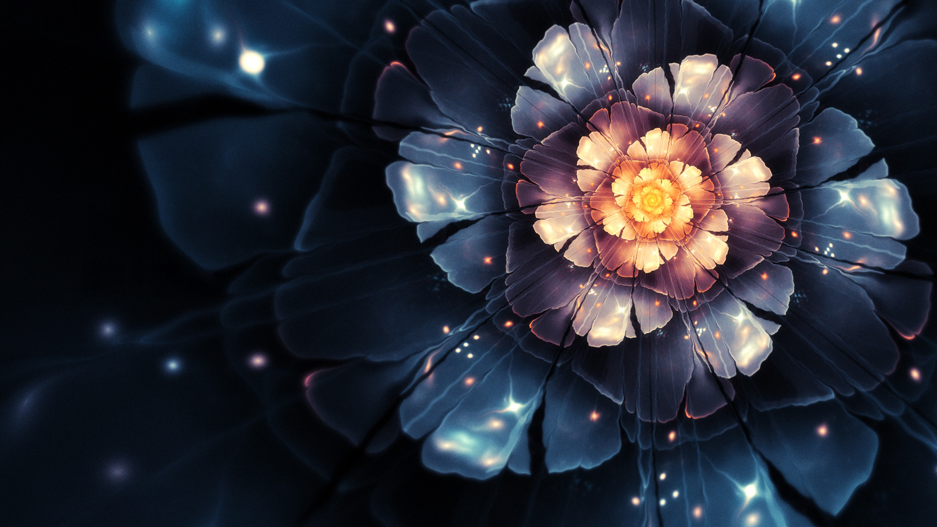 Fractal pedals HD wallpaper with flower.