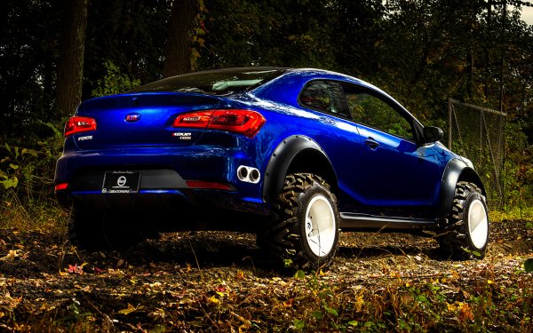 Vehicles Kia Forte Kia Kia Forte Koup Mud Bogger by Lux Motorwerks Compact Car Off-Road Tuning Car Coupé HD Wallpaper | Background Image