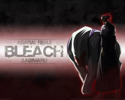 HD desktop wallpaper featuring Renji Abarai from the anime Bleach, showcasing his character alongside Zabimaru in a dramatic and striking background.