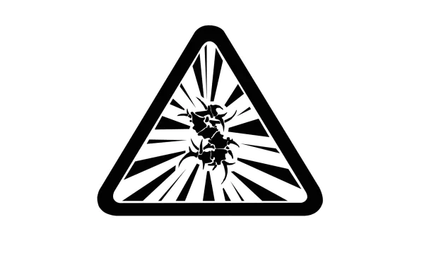 A striking black and white graphic featuring a triangular shape with explosive design elements, representing Sepultura, set as an HD PC desktop wallpaper and background.