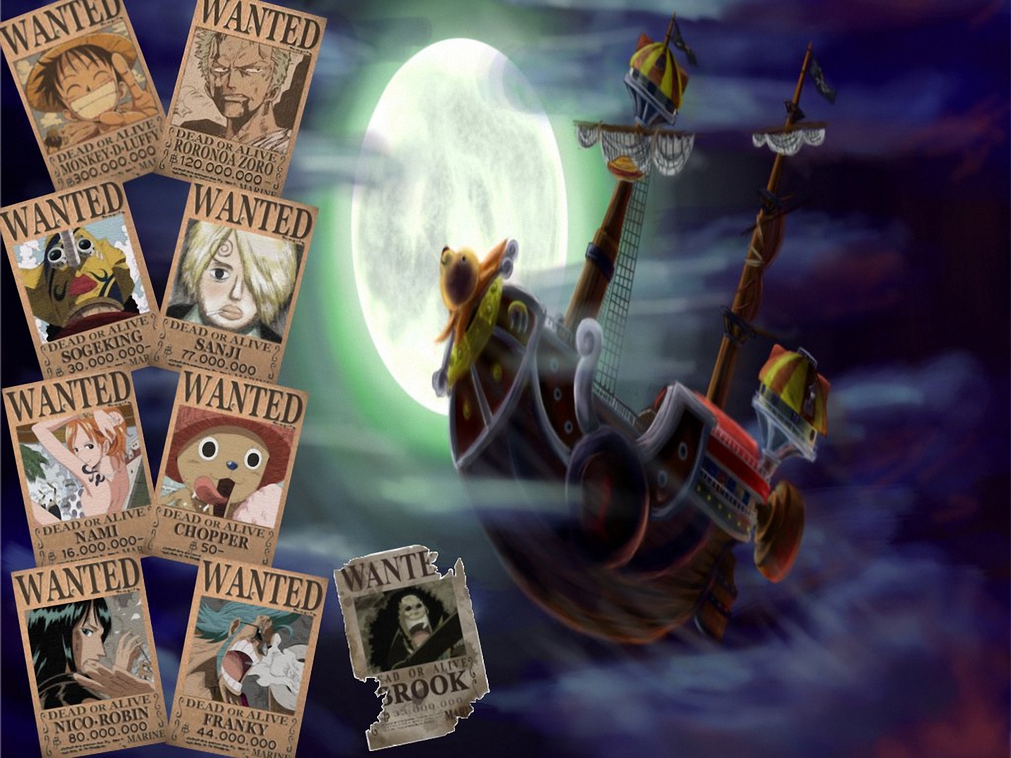 Monkey D. Luffy, Roronoa Zoro, Usopp, Sanji, Nami, Tony Tony Chopper, Nico Robin, Franky, and Brook from One Piece [HD desktop wallpaper]