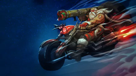 beard bazooka motorcycle Santa holiday Christmas HD Desktop Wallpaper | Background Image