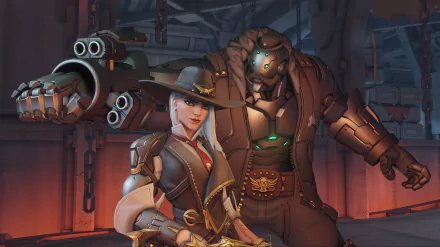 B.O.B. (Overwatch) Ashe (Overwatch) video game Overwatch HD Desktop Wallpaper | Background Image