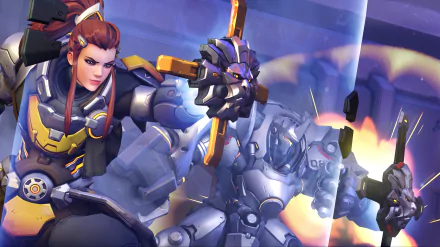 Reinhardt (Overwatch) Brigitte (Overwatch) video game Overwatch HD Desktop Wallpaper | Background Image