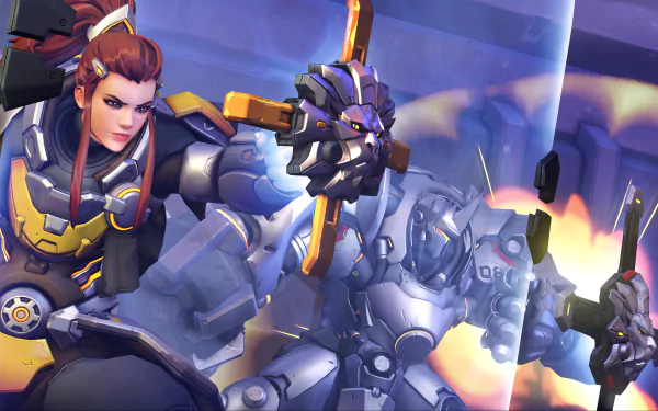 Reinhardt (Overwatch) Brigitte (Overwatch) video game Overwatch HD Desktop Wallpaper | Background Image