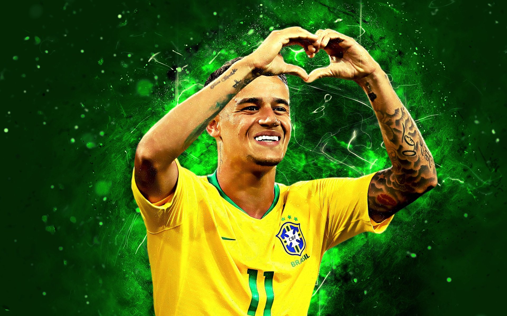 Download Soccer Brazilian Philippe Coutinho Sports 4k Ultra HD Wallpaper