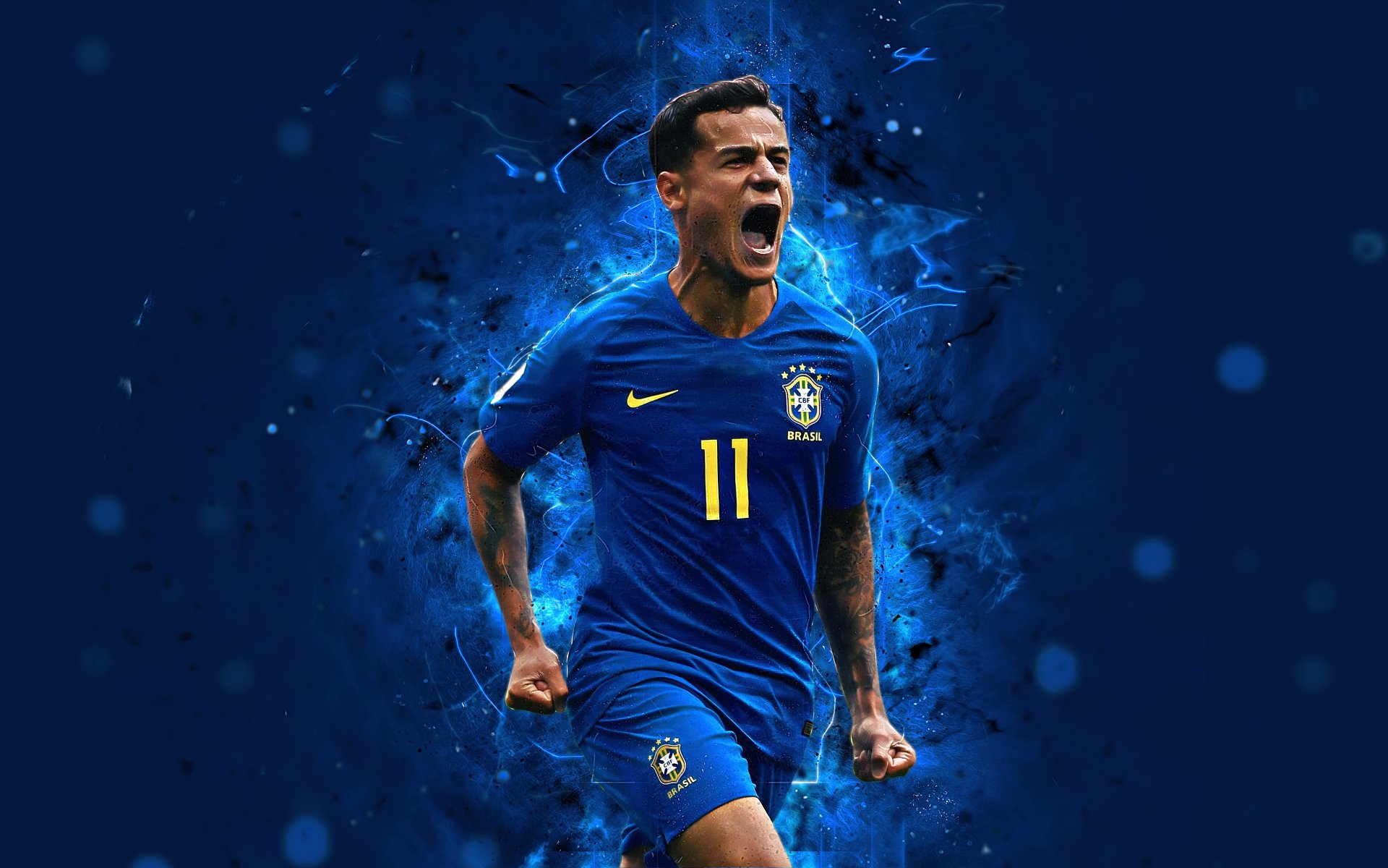 Download Soccer Brazilian Philippe Coutinho Sports 4k Ultra HD Wallpaper