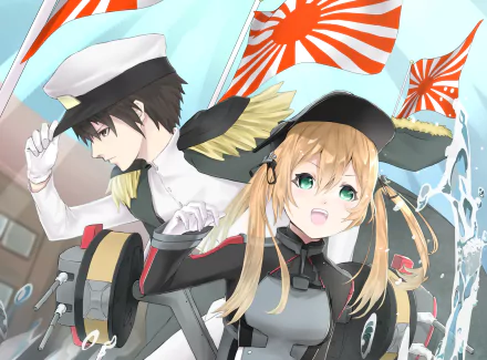 Prinz Eugen (Kancolle) Admiral (Kancolle) Anime Kantai Collection HD Desktop Wallpaper | Background Image