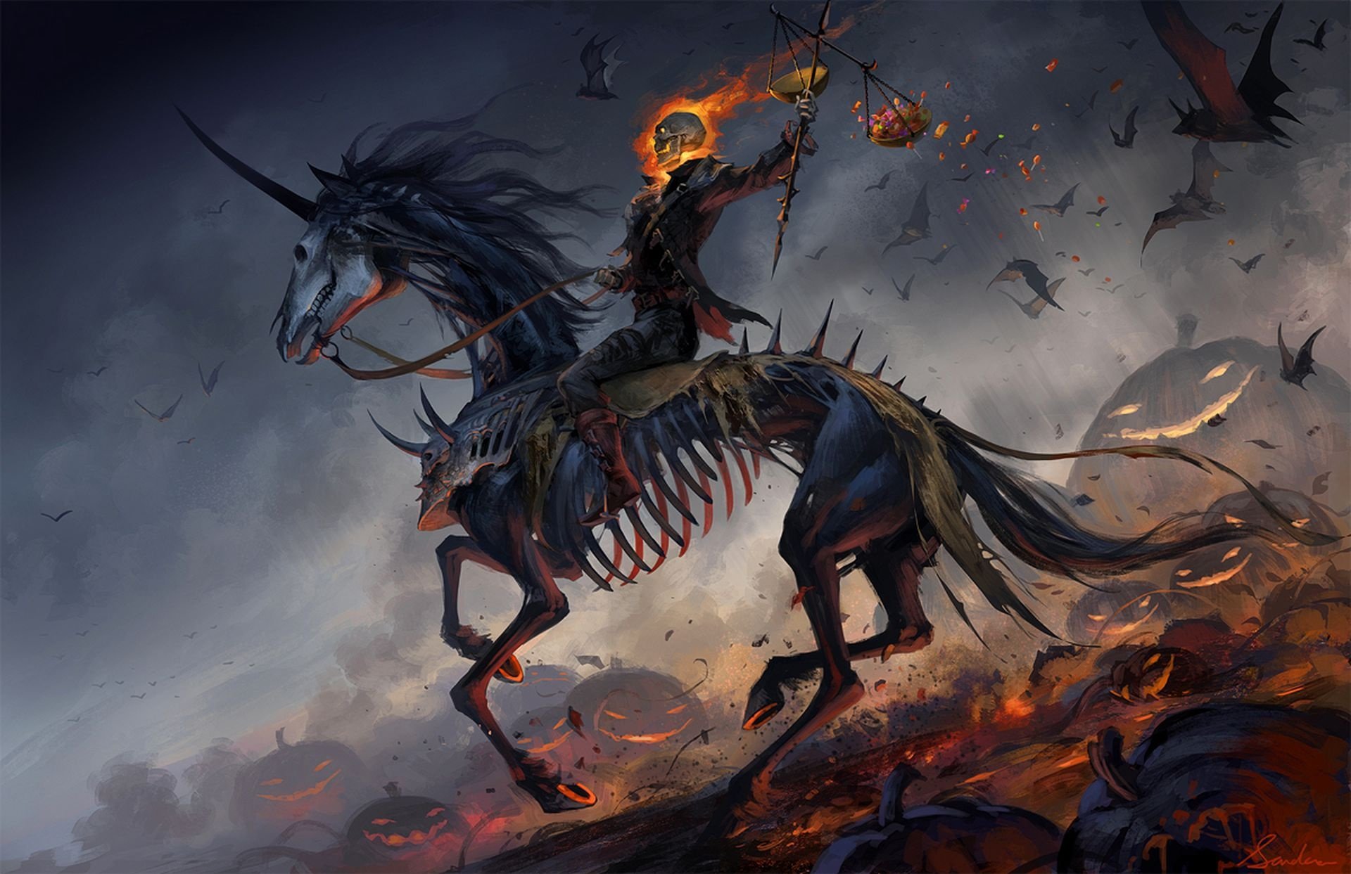 download-jack-o-lantern-halloween-horse-dark-skeleton-hd-wallpaper-by