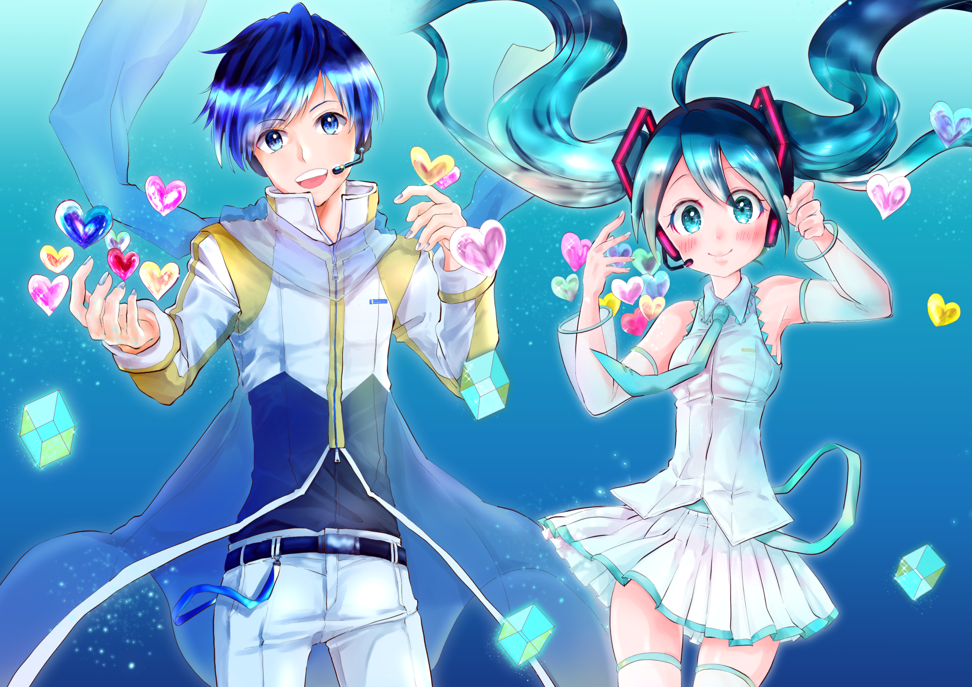 Download Hatsune Miku Kaito (Vocaloid) Anime Vocaloid HD Wallpaper by しょうが