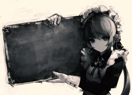 apron long hair maid Anime Original HD Desktop Wallpaper | Background Image