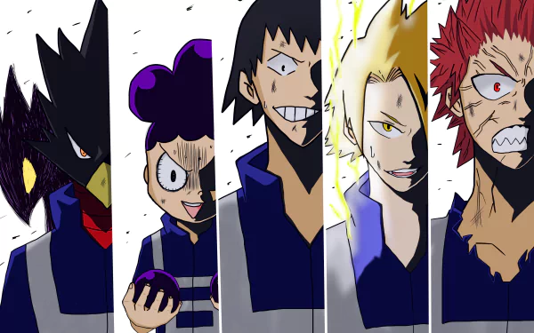Eijiro Kirishima Denki Kaminari Hanta Sero Minoru Mineta Fumikage Tokoyami Anime My Hero Academia HD Desktop Wallpaper | Background Image