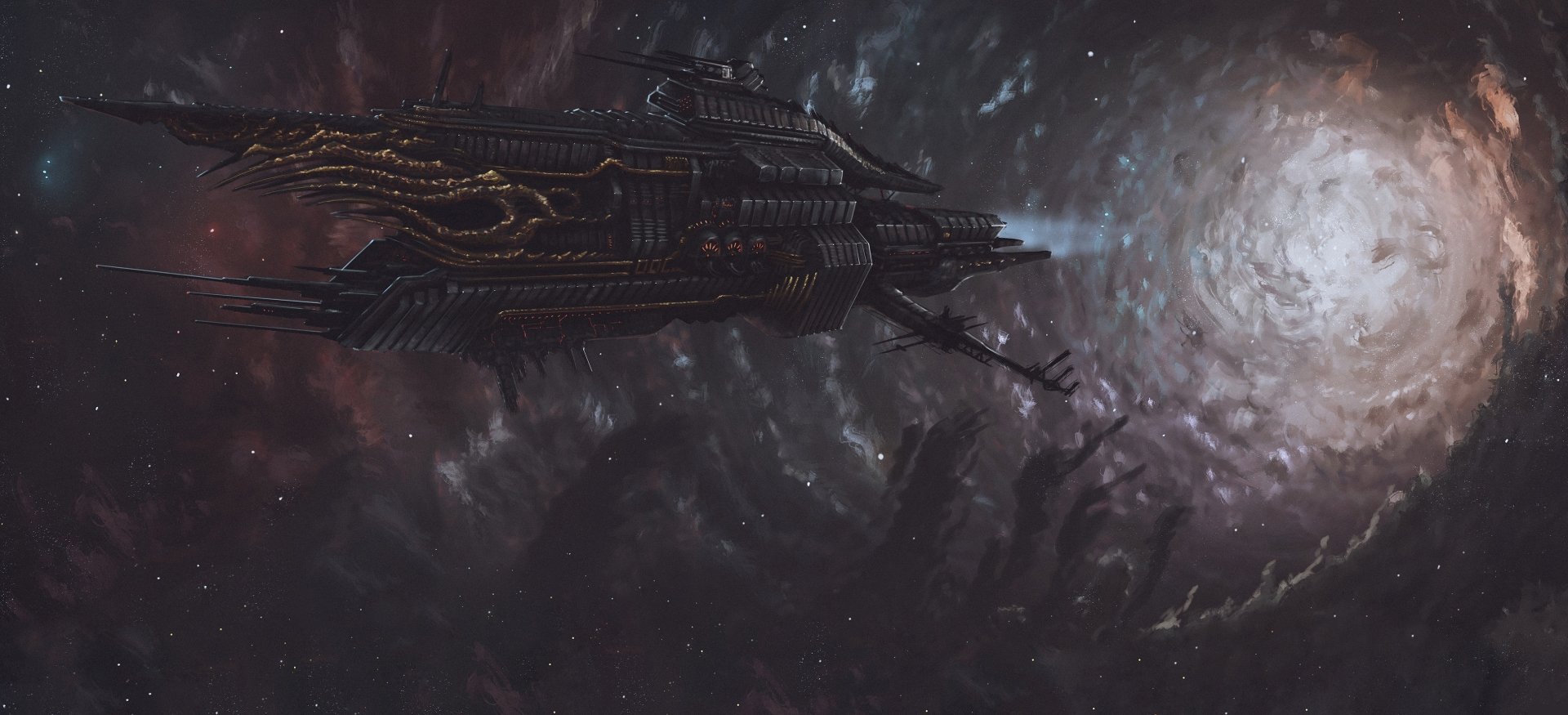 Download Space Sci Fi Spaceship HD Wallpaper by Dmitrii Ustinov ...