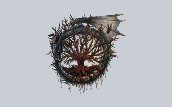 tree fantasy ouroboros HD Desktop Wallpaper | Background Image