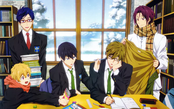 glasses Makoto Tachibana Rei Ryūgazaki Haruka Nanase (Free!) Rin Matsuoka Nagisa Hazuki Anime Free! HD Desktop Wallpaper | Background Image
