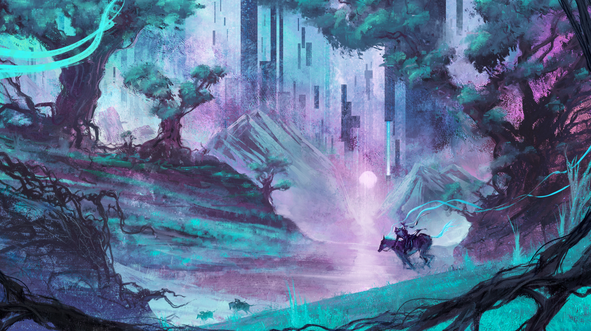 Epic Fantasy Warrior Rides Through Enchanted Forest HD Wallpaper by ...