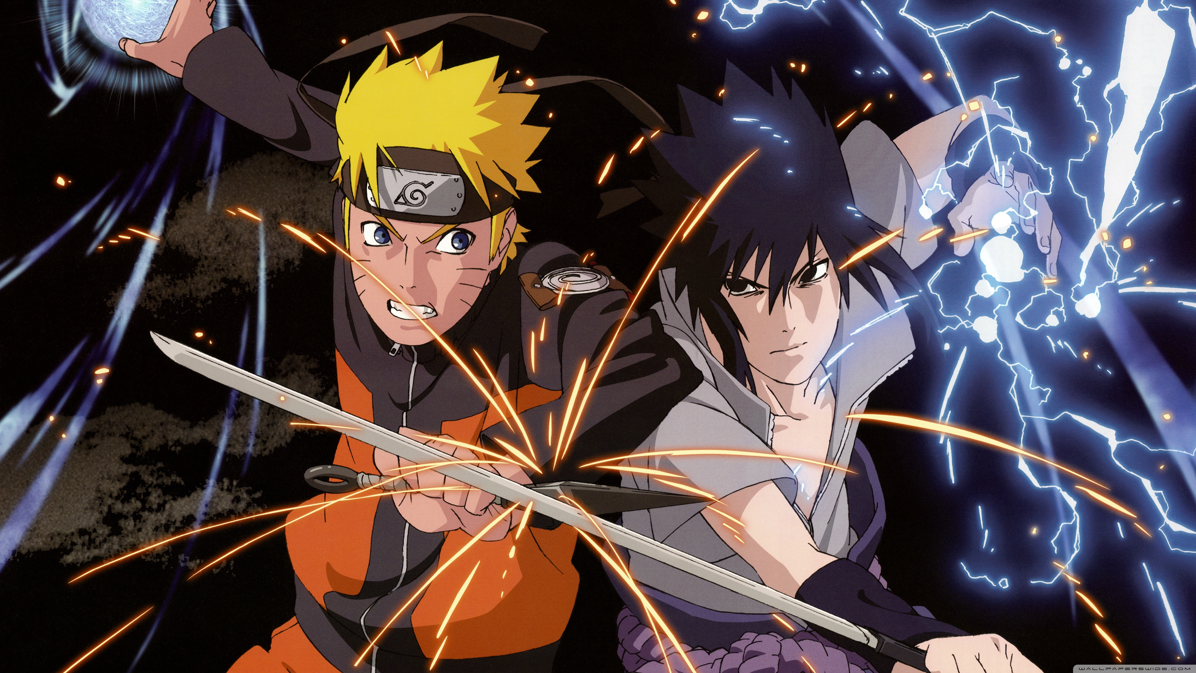 Naruto Vs Sasuke 4k Ultra Hd Wallpaper Hintergrund 3840x2160