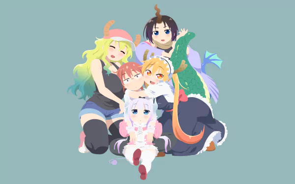 Elma (Miss Kobayashi's Dragon Maid) Quetzalcoatl (Miss Kobayashi's Dragon Maid) Kobayashi (Miss Kobayashi's Dragon Maid) Tohru (Miss Kobayashi's Dragon Maid) Kanna Kamui Anime Miss Kobayashi's Dragon Maid HD Desktop Wallpaper | Background Image