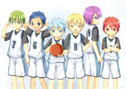 Tetsuya Kuroko Atsushi Murasakibara Daiki Aomine Ryōta Kise Shintarō Midorima Seijūrō Akashi Anime Kuroko's Basketball HD Desktop Wallpaper | Background Image