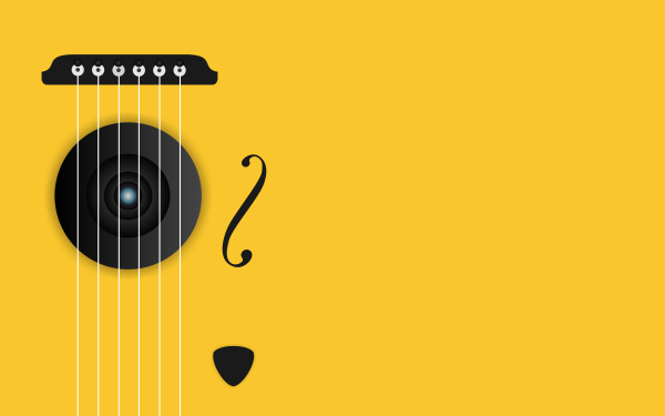 Music Artistic Guitar Yellow Minimalist HD Wallpaper | Background Image