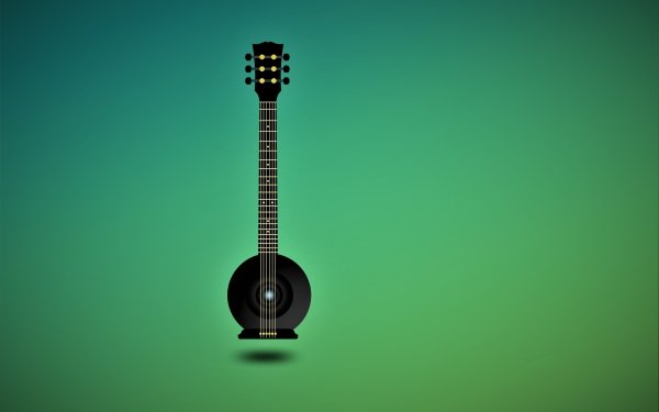 Music Artistic Guitar Minimalist Green HD Wallpaper | Background Image