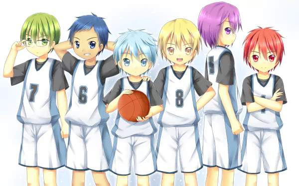 Tetsuya Kuroko Atsushi Murasakibara Daiki Aomine Ryōta Kise Shintarō Midorima Seijūrō Akashi Anime Kuroko's Basketball HD Desktop Wallpaper | Background Image