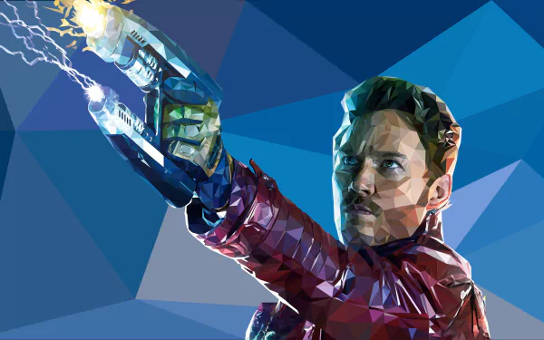 low poly Guardians of the Galaxy Comic Star Lord HD Desktop Wallpaper | Background Image