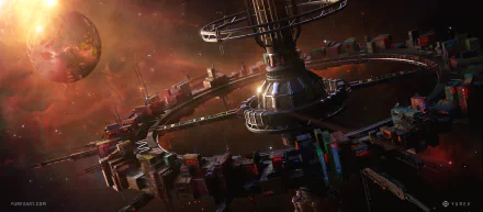 planet space Sci Fi spaceport HD Desktop Wallpaper | Background Image