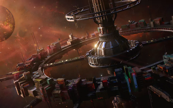 planet space Sci Fi spaceport HD Desktop Wallpaper | Background Image