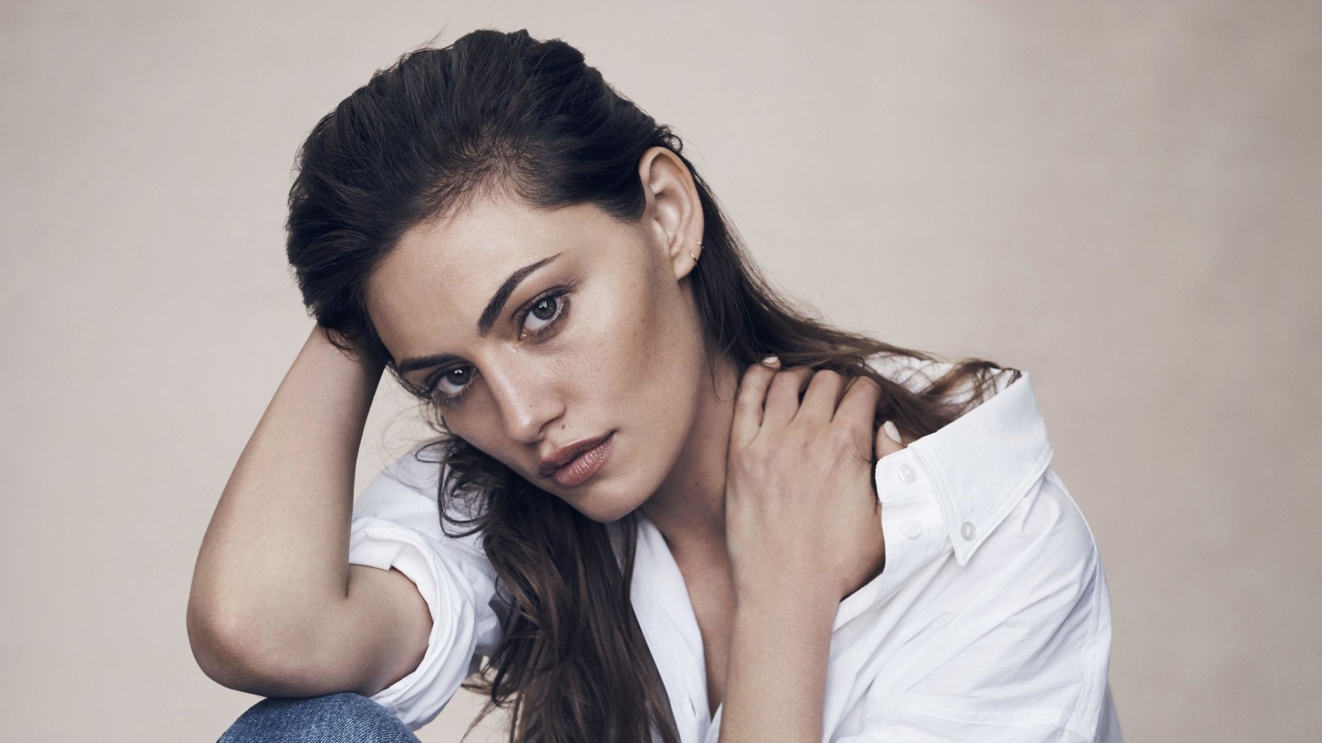 Download Face Black Hair Australian Actress Celebrity Phoebe Tonkin HD Wallpaper