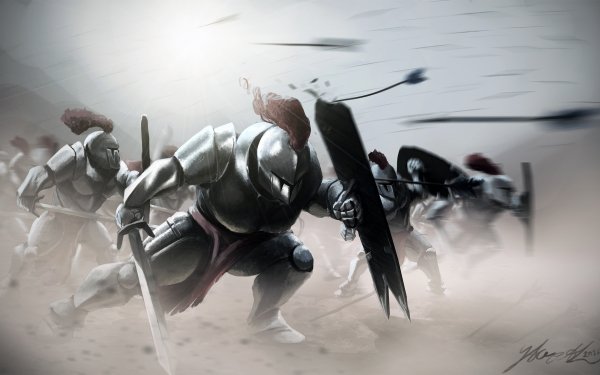Fantasy Knight Armor Sword Shield Helmet Warrior Fight HD Wallpaper | Background Image