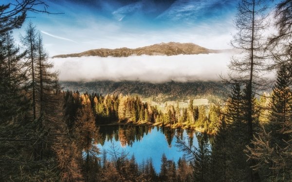 Earth Lake Lakes Mountain Cloud Pine Tree HD Wallpaper | Background Image